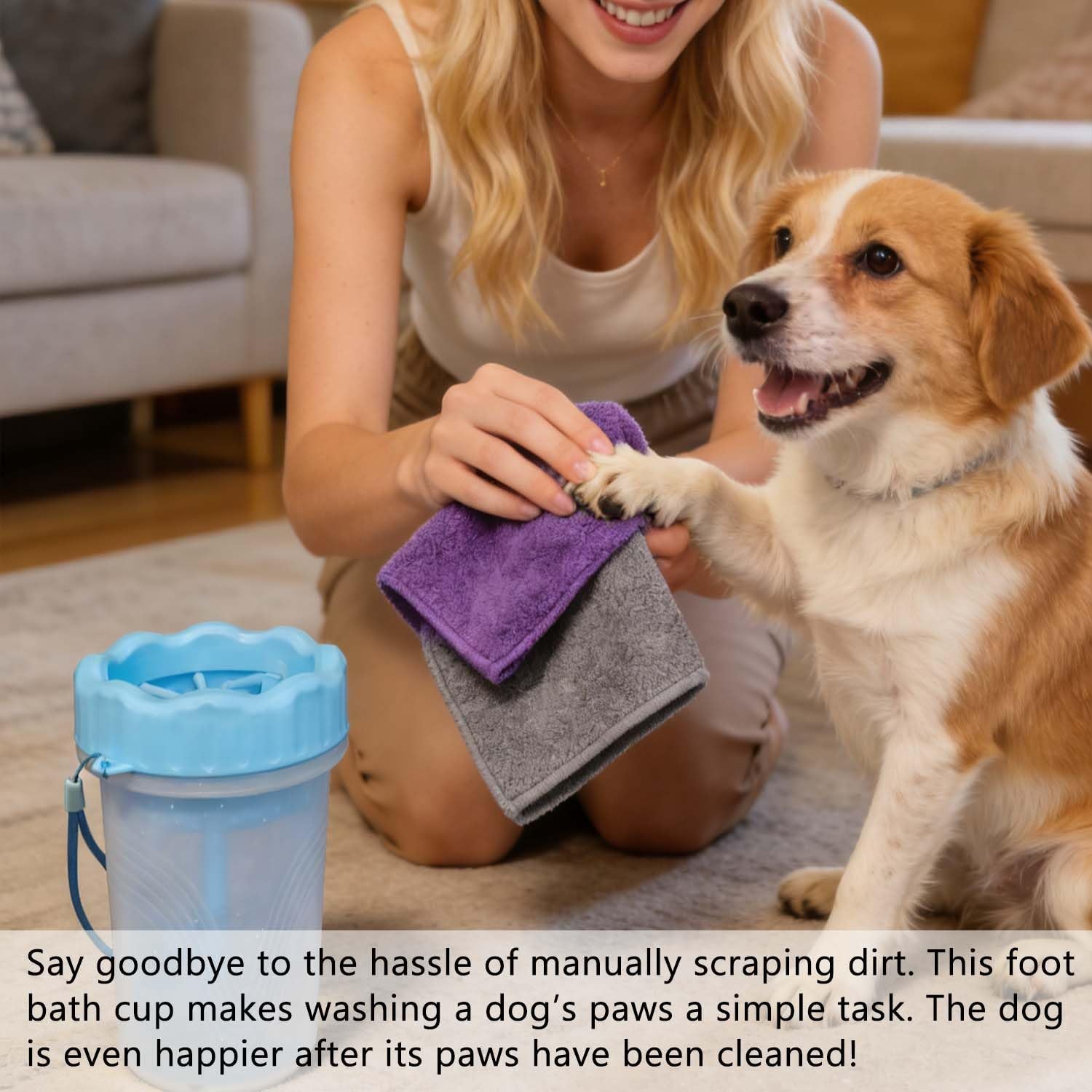 Dog Paw Cleaner and Washer Kit with Towel
