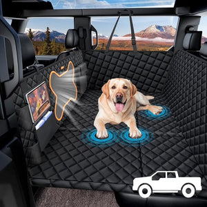 Truck Dog Seat Cover Back Seat, Hard Bottom Heavy-Duty 100Lbs Holding for Dogs