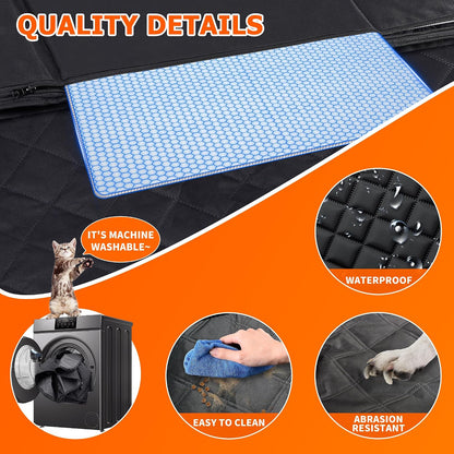 Truck Dog Seat Cover Back Seat, Hard Bottom Heavy-Duty 100Lbs Holding for Dogs